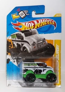 Hot Wheels 2012 New Models #28 MONSTER DAIRY DELIVERY White/Black  Die Cast NEW - Picture 1 of 6