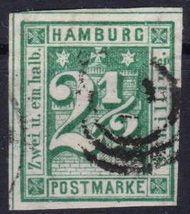 == AD Hamburg Mi. 9 gest. Sello de anillo, gato. 180 € == - Imagen 1 de 1