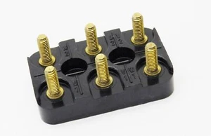 FIAME Morsettiera di collegamento motore elettrico 70mm x 45mm 3 poli, 6 borchie, ottone - Foto 1 di 7