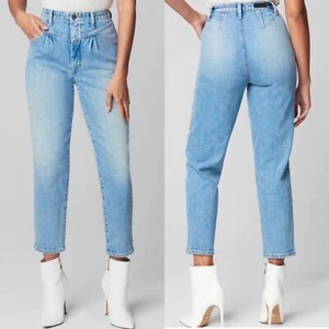 Pantalones de mezclilla plisados de tiro alto BlankNYC The Staycation para mujer talla 25 nuevos con etiquetas - Imagen 1 de 8