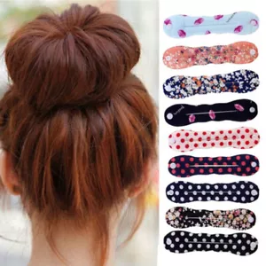 Womens Sponge Magic Hair Styling Donut Bun Curler Maker Twist Tool Accessories ^ - Picture 1 of 23