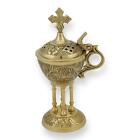 Brass Incense Burner - Traditional Orthodox Censer - Church or Home Turible