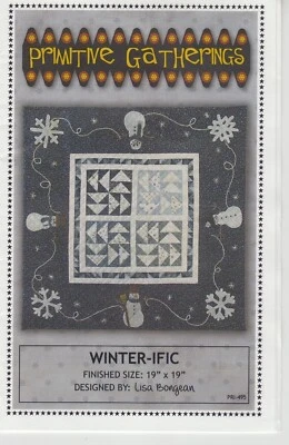 Primitive Gatherings WINTER-IFIC Lisa Bongean 19"x19" Quilt Pattern - Image 1 of 4