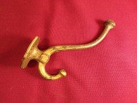 CAST ANTIQUE IRON SINGLE COAT HOOK Arts /& Crafts 100mm CROWN Vintage Repro