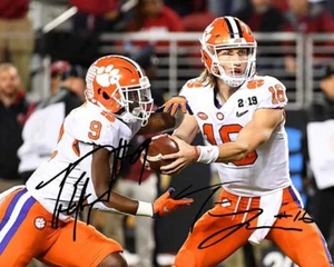 Trevor Lawrence Travis Etienne Clemson Tigers Football Signed 8X10 Photo Rp - Picture 1 of 1