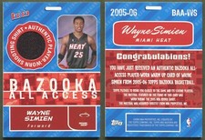 2005-06 Bazooka - All-Access JERSEY - #BAA-WS Wayne Simien - Miami Heat