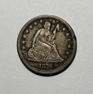 1876-CC Sitzende Freiheit Viertel vz kleiner Makel WERTPREIS - Bild 1 von 2