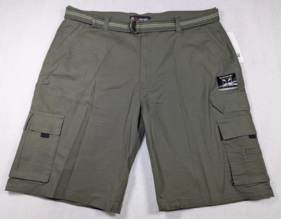 Akademiks - Pantalones cortos cargo para hombre - A14SH55 - Oliva - Talla: 42 Foto 1 de 4