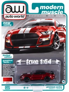 AUTO WORLD JLSP100B 1:64 2020 SHELBY GT500 (RAPID RED) Opening feature New - Picture 1 of 2