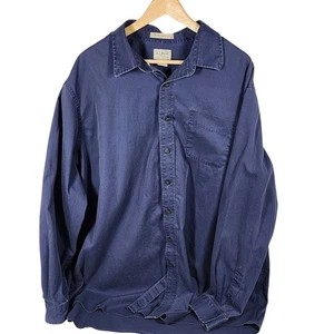 LL Bean Wrinkle Resistant Long Sleeve Button Down Shirt XXL Tall Blue Cotton - Picture 1 of 5