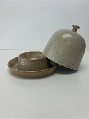 Magnolia Stoneware Butter Dish French Grey Reduction Fire  - Image 1 of 4