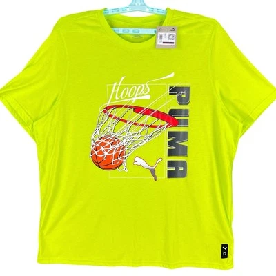 NWT Puma Men's Swished Regular-Fit Logo Graphic Lime Pow T-Shirt Size XXL - Image 1 of 4