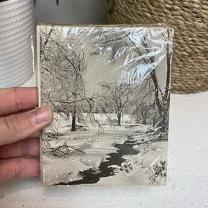 Vintage Hallmark Christmas Cards w/ Envelope Black & White 10 Count Sealed - Picture 1 of 5