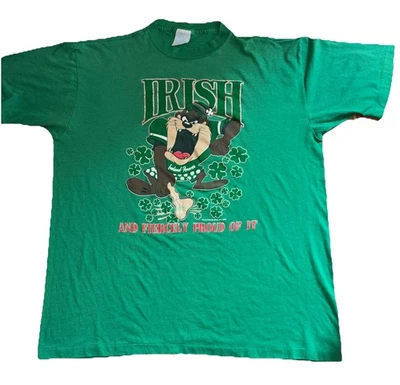 Camiseta De Colección 90 Looney Tunes Taz Irlandesa y Ferozmente Orgullosa De It Puntada Única Talla L Foto 1 de 4