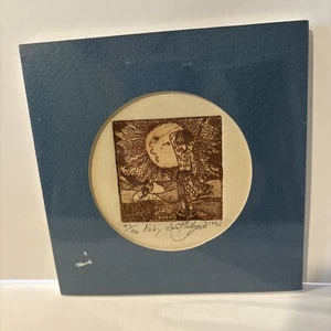 Pyrographie Holzbrandkunst "Abby" signiert 47/100 Miniatur Flugdrachen 1992 - Bild 1 von 7