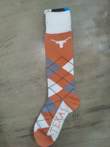 Texas Longhorns Argyle Lineup Dress NCAA Team Socks Large Cover