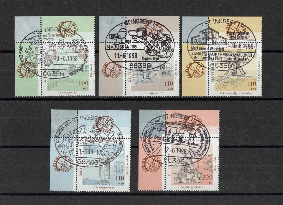 Germany 1997 Old mills - 5 beautiful Stamps fantastic full stamp  (I) - Image 1 of 1