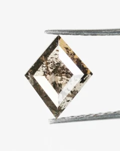 0.68 CT Salt and Pepper Kite Shape Diamond Natural Loose Diamond Black color - Picture 1 of 12