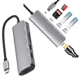 Dock station Splitter Adapter Screen Sharing usb hub TF/SD card reader converter - Afbeelding 1 van 6