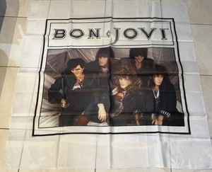 1987 BON JOVI FLAG BANNER  Poster Tapestry Large Rare Vintage Slippery When Wet - Picture 1 of 17