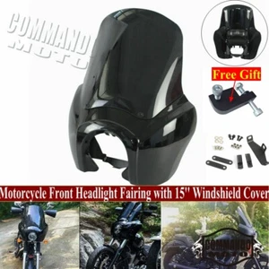 For Harley Dyna Street Bob FXDB FXDF FXDL 06-17 Headlight Fairing Windshield Kit - Picture 1 of 8
