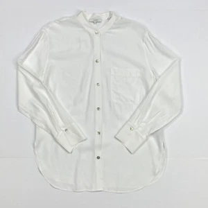 Vince Womens Shirt White Button Up Relaxed Long Sleeves Sz S Viscose Flowy - Picture 1 of 10