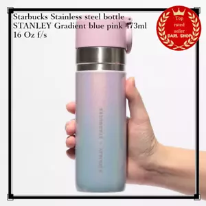 Starbucks Stainless steel bottle STANLEY Gradient blue pink 473ml 16 Oz f/s - Picture 1 of 6