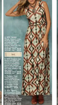 Maxi Vestido Talla Grande Saguaro Southwest Tejido por Midnight Velvet Nuevo Foto 1 de 2