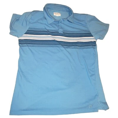 Hang Ten Surf Men’s Polo Shirt Size Medium Blue Striped - Image 1 of 4