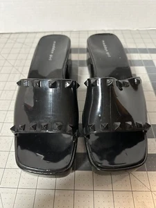 Madden Girl Paccer Sandals Women 10M Slide Jelly Studded Black NWOB - Picture 1 of 9