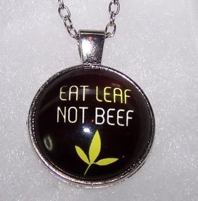 VEGETARIANO VEGANO Colgante Plata Esterlina Collar Mujer Hombre Caja REGALO GRATIS #C334 Foto 1 de 4