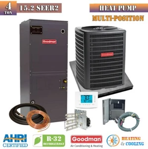 Goodman 4 Ton 15.2 SEER2 R32 Heat Pump Central Air Conditioner AC Split System - Picture 1 of 11
