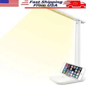 LED Desk Lamp Adjustable Brightness Eye Care Touch Control Portable Foldable New - Picture 1 of 7