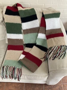 New Handmade Crocheted Doctor Who Style Scarf Approximately 12’ Long - Picture 1 of 9