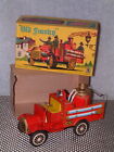 VINTAGE SSS INTERNATIONAL, TIN, FRICTION DRIVEN OLD SMOKY FIRE ENGINE IN BOX! 