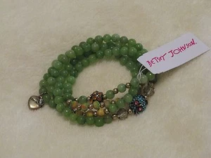 Collar y pulsera convertible Betsey Johnson Owl Charm verde - nuevo con etiquetas agotado - Imagen 1 de 5