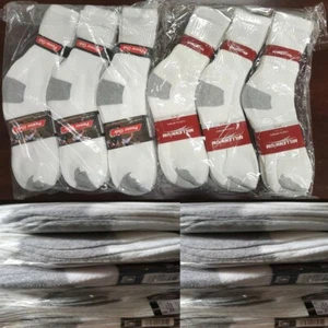 Wholesale Bulk Lot Men's White/Gray Sports Casual Cotton Crew Socks 9-11 10-13 - Picture 1 of 6