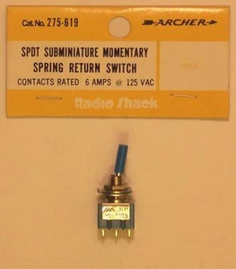 RadioShack 275-619 SPDT Submini Momentary Spring Return Switch ~ 5A bei 125VAC - Bild 1 von 1