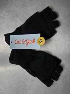 Cat & Jack Kid's Size 4/7 Black Flip Mitten Glove - Fleece - Picture 1 of 3