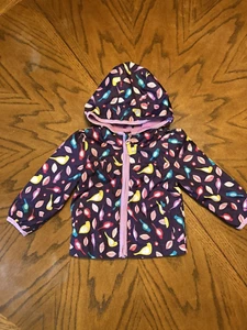 Cat & Jack Rain Coat Girls Purple Bird Print 12 Month - Picture 1 of 7