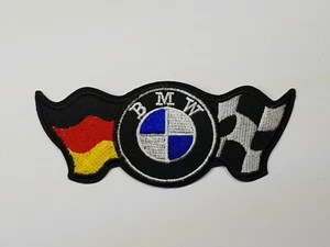 BMW Logo iron on or sew on Patch Racing Sports Car Flag - Picture 1 of 2
