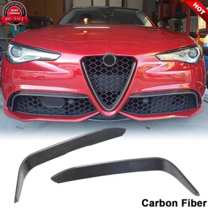 Faro antiniebla divisor Canard aletas para Alfa Romeo Giulia Sport 2015UP CARBONO REAL - Imagen 1 de 12