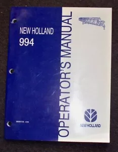 New Holland 994 Grain Belt Header Operator's Manual 86564736 6/98 - Picture 1 of 1