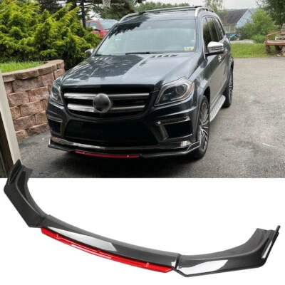 For Mercedes-Benz GL550 GL350 Front Bumper Lip Spoiler Splitter Carbon Fiber+Red - Image 1 of 4