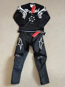 Alpinestars Niños Jóvenes Corredor Hana Motocross Kit Combo - Negro Blanco Talla M NUEVO - Imagen 1 de 17
