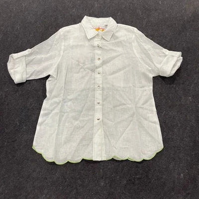 Camisa informal con botones delanteros ROBERT GRAHAM Hadley para mujer talla XL Foto 1 de 4