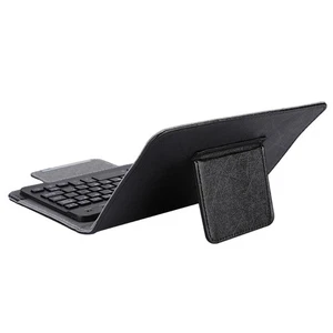 7''-7.9'' Tablet Universal PU Protective Case Cover Keyboard (Black - Picture 1 of 19