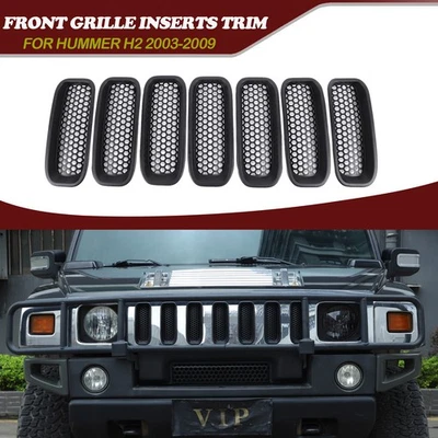 Cubierta de moldura de inserciones de rejilla de malla de panal delantera para accesorios Hummer H2 2003-09 Foto 1 de 4