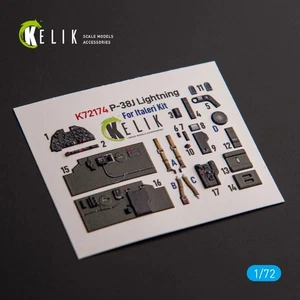 Lockheed Р-38J Lightning interior 3D Decals (for Italeri / Academy) 1:72 K72174 - Picture 1 of 8