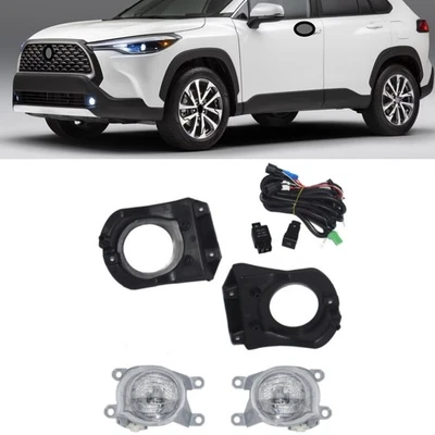For Toyota Corolla Cross 2022 2023 2024 LED Fog Light Set w/ Switch Wire Bracket - Image 1 of 4